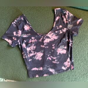 Lululemon Pink and Blue Tie-Dye Crop Top